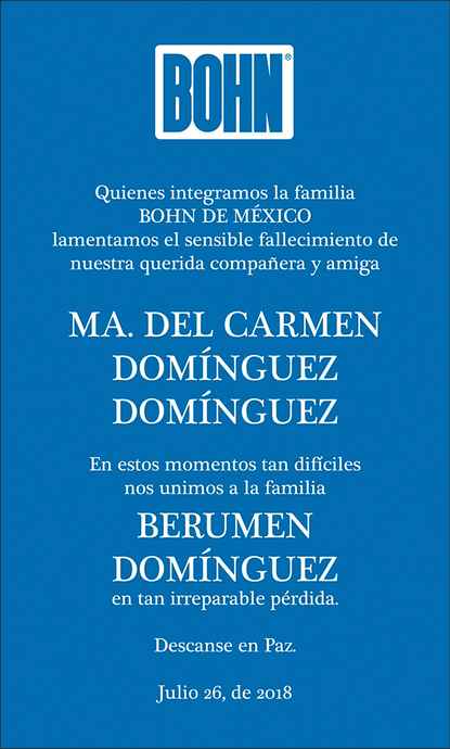 Señora María del Carmen Domínguez Domínguez Obituario Esquela