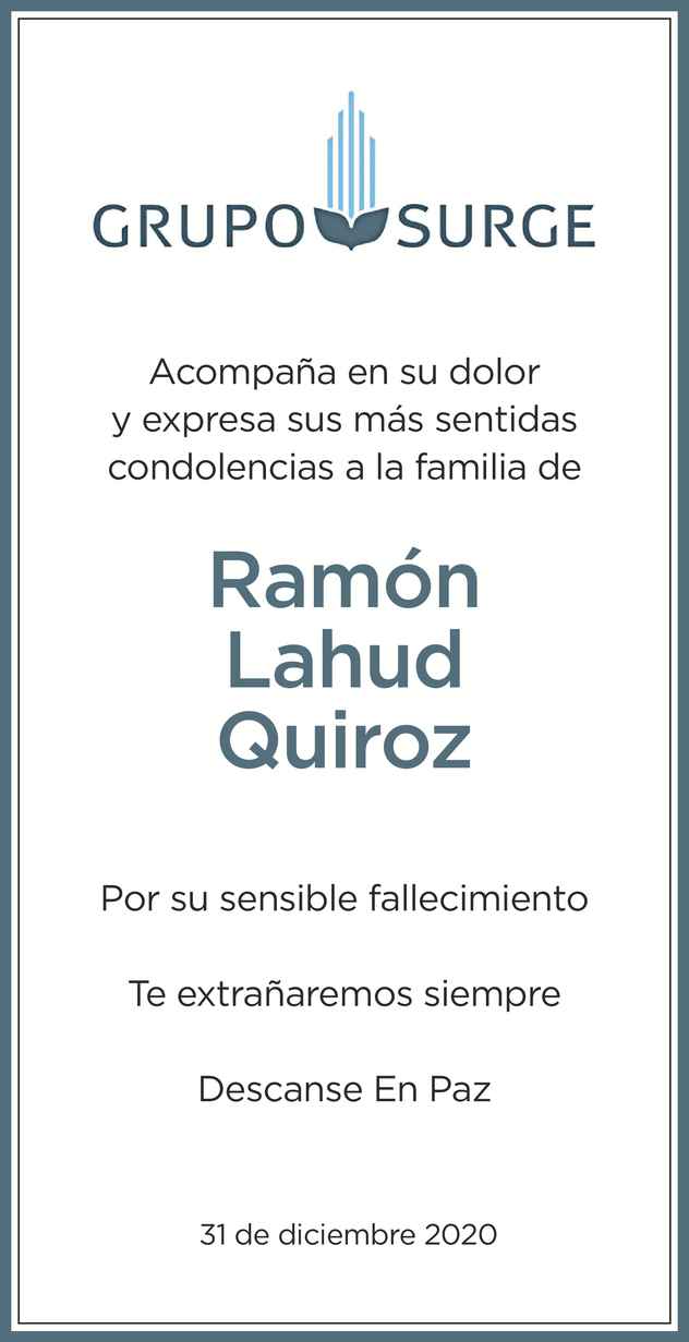 Se Or Ram N Lahud Quiroz Obituario Esquela