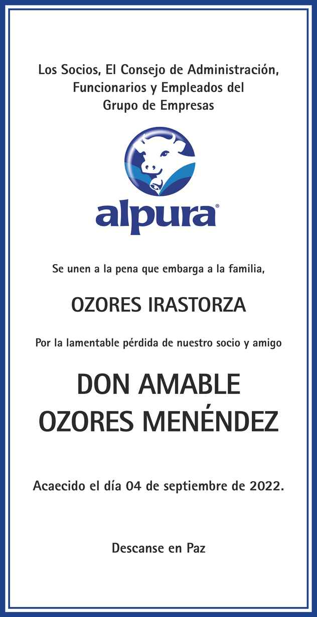 Don Amable Ozores Men Ndez Obituario Esquela