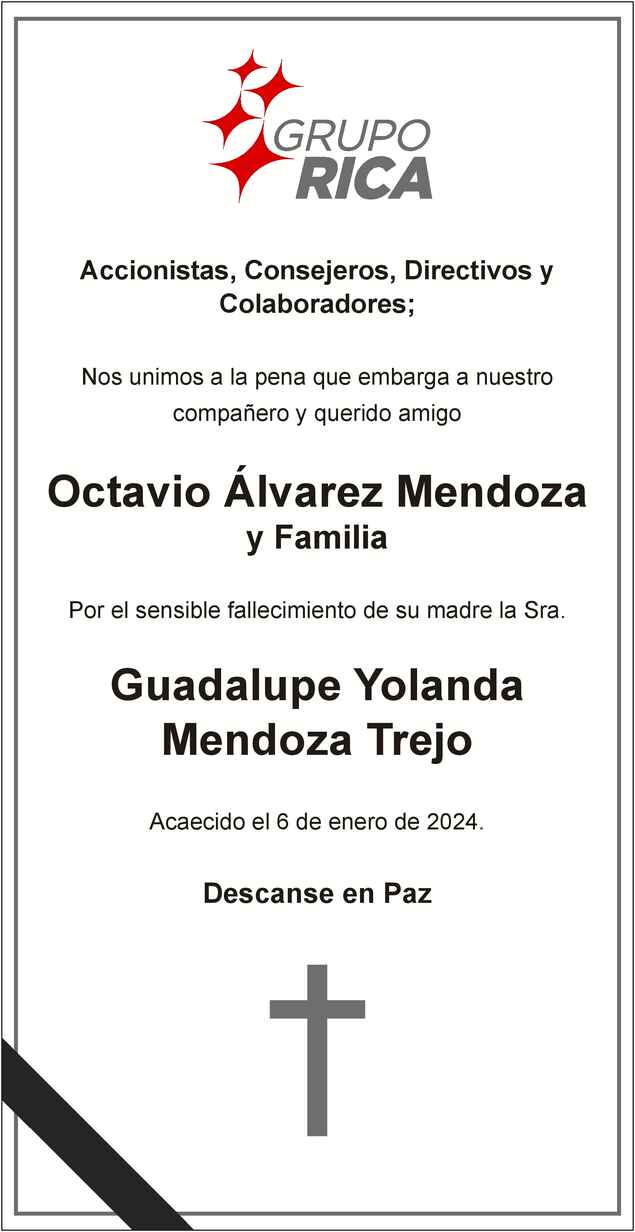 Se Ora Guadalupe Yolanda Mendoza Trejo Obituario Esquela