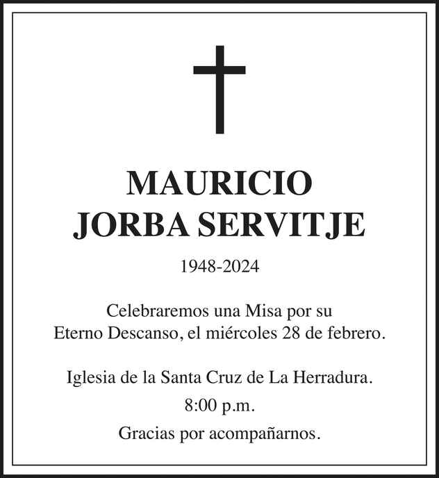 Mauricio Jorva Sertvije Obituario Esquela