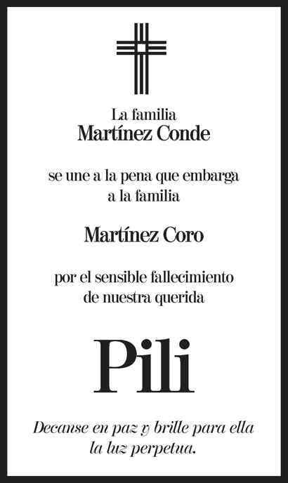 Se Ora Pili Mart Nez Obituario Esquela