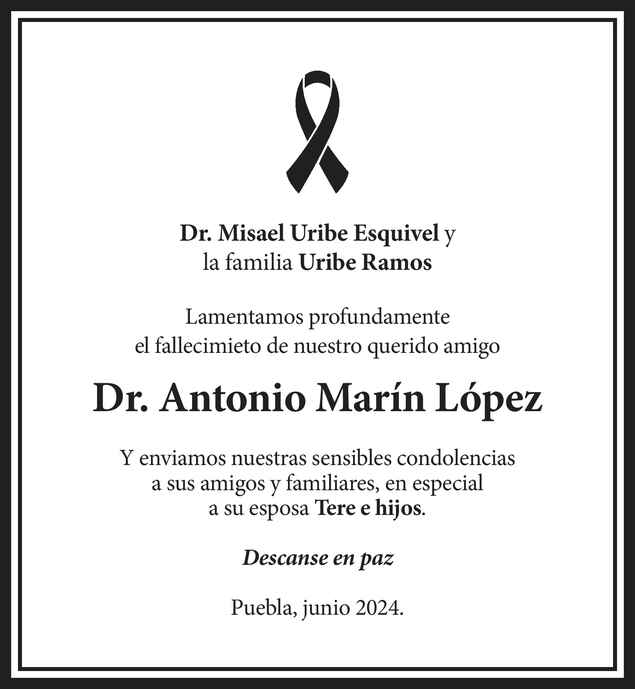 Dr Antonio Marín López Obituario Esquela