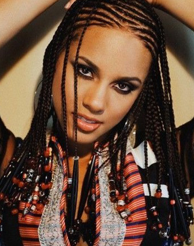 peinado con trenzas de alicia keys